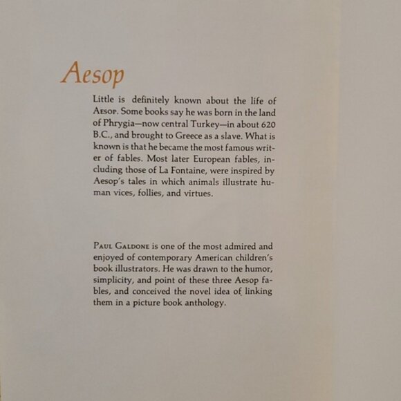 BOOK -- VTG "Three Aesop Fox Fables" Hardback Beautiful - Picture 13 of 16